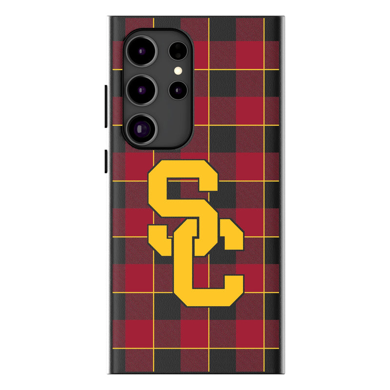 University of Southern California Trojans Plaid Galaxy MagSafe Compatible Phone Case