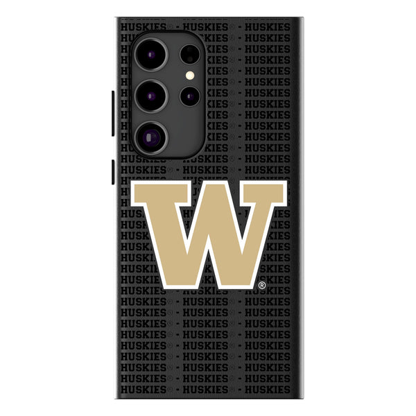 University of Washington Huskies Text Backdrop Galaxy MagSafe Compatible Phone Case