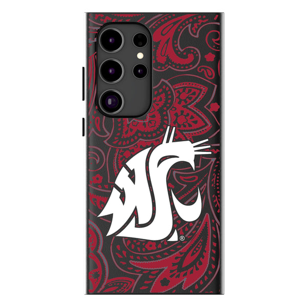 Washington State University Cougars Paisley Galaxy MagSafe Compatible Phone Case