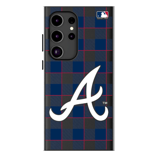 Atlanta Braves Plaid Galaxy MagSafe Compatible Phone Case