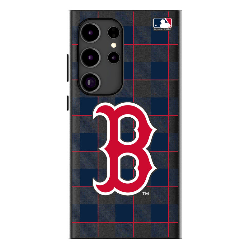 Boston Red Sox Plaid Galaxy MagSafe Compatible Phone Case