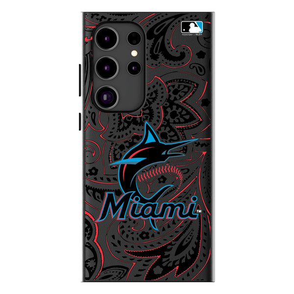 Miami Marlins Paisley Galaxy MagSafe Compatible Phone Case