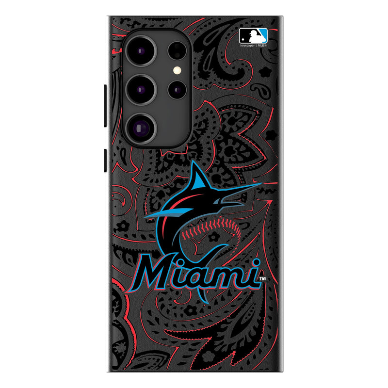 Miami Marlins Paisley Galaxy MagSafe Compatible Phone Case