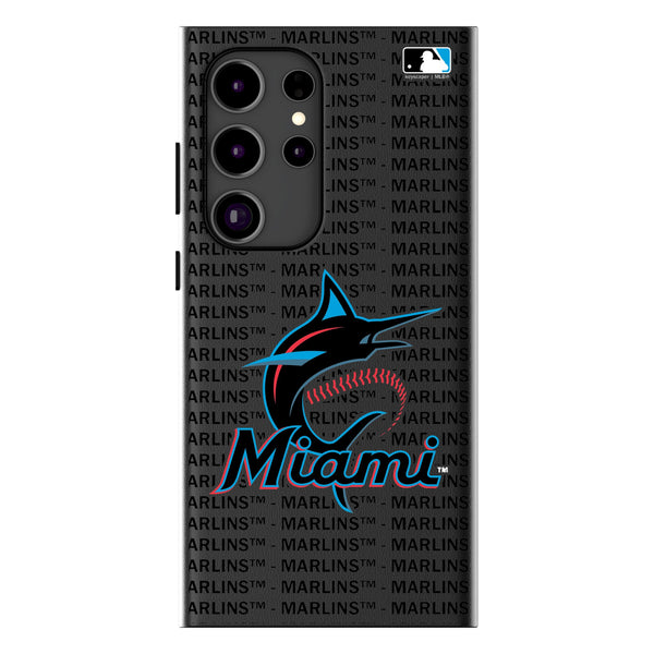 Miami Marlins Text Backdrop Galaxy MagSafe Compatible Phone Case