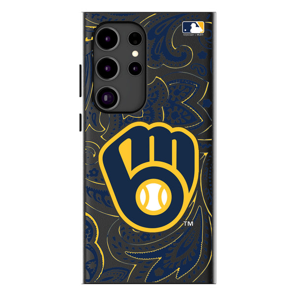 Milwaukee Brewers Paisley Galaxy MagSafe Compatible Phone Case