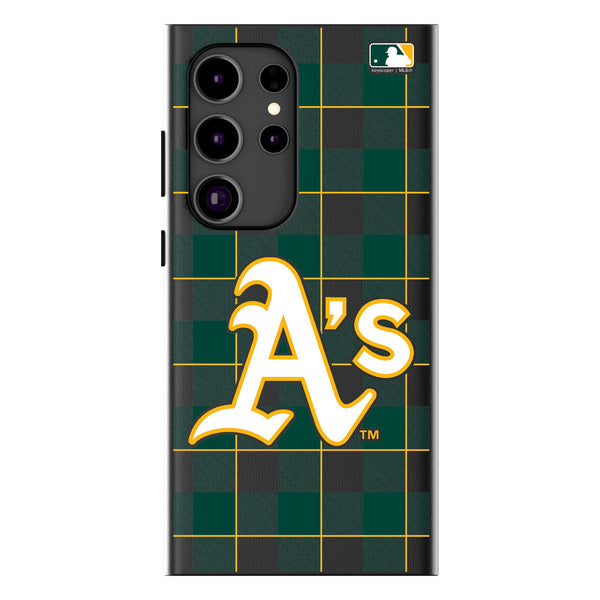 Oakland Athletics Plaid Galaxy MagSafe Compatible Phone Case