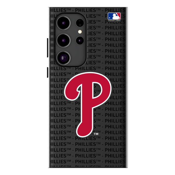 Philadelphia Phillies Text Backdrop Galaxy MagSafe Compatible Phone Case