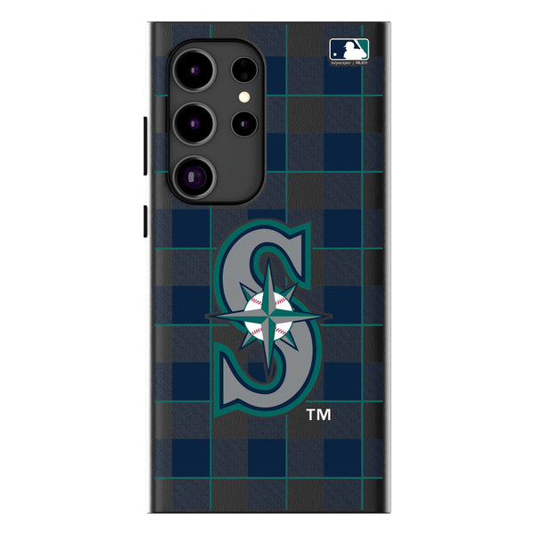 Seattle Mariners Plaid Galaxy MagSafe Compatible Phone Case