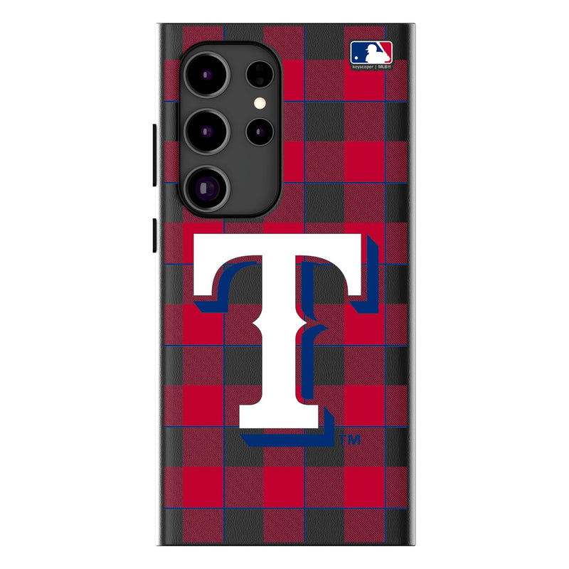 Texas Rangers Plaid Galaxy MagSafe Compatible Phone Case