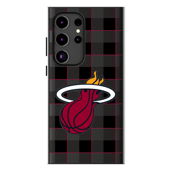 Miami Heat Plaid Galaxy MagSafe Compatible Phone Case