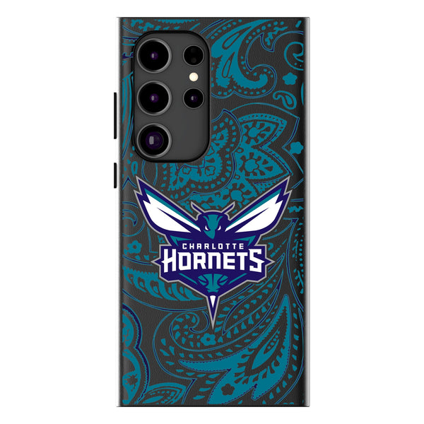 Charlotte Hornets Paisley Galaxy MagSafe Compatible Phone Case