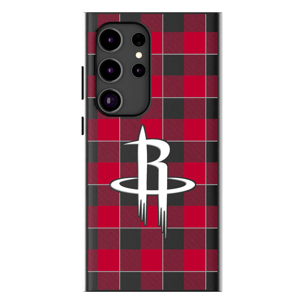 Houston Rockets Plaid Galaxy MagSafe Compatible Phone Case