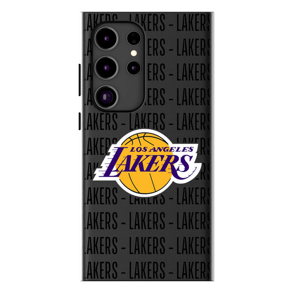 Los Angeles Lakers Text Backdrop Galaxy MagSafe Compatible Phone Case