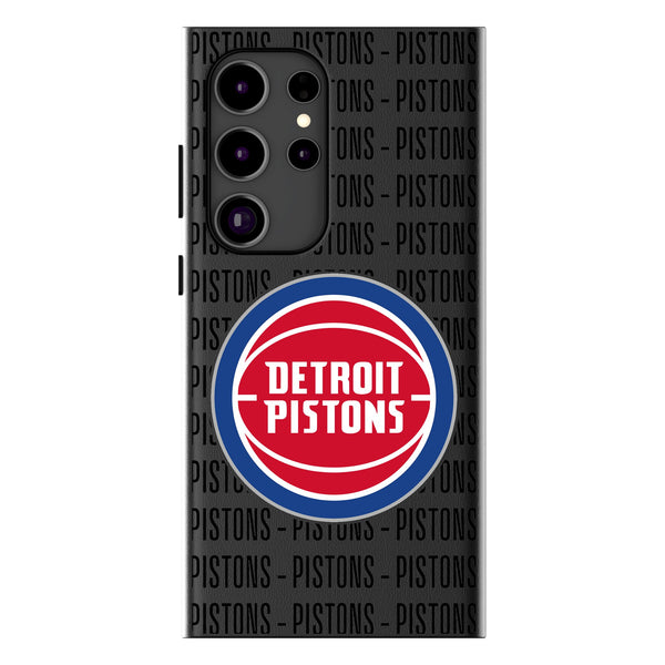 Detroit Pistons Text Backdrop Galaxy MagSafe Compatible Phone Case