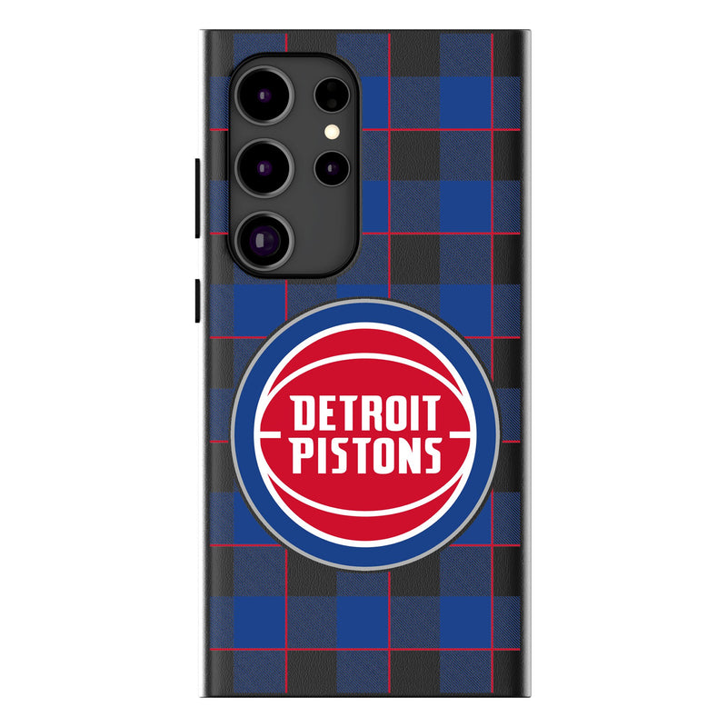 Detroit Pistons Plaid Galaxy MagSafe Compatible Phone Case