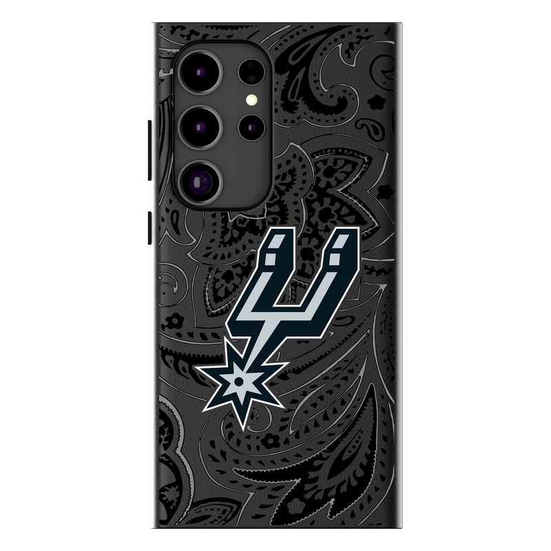 San Antonio Spurs Paisley Galaxy MagSafe Compatible Phone Case