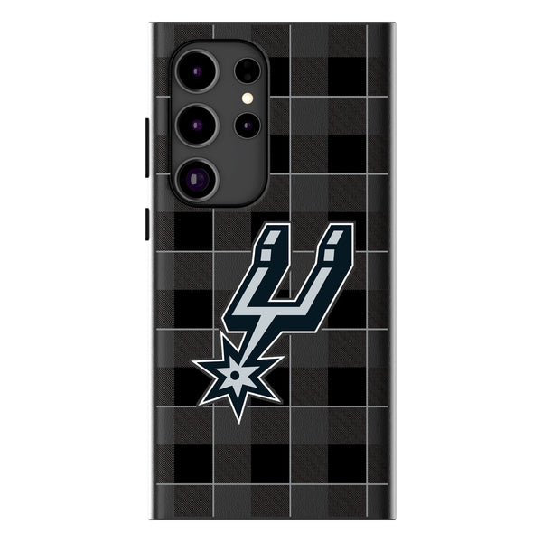 San Antonio Spurs Plaid Galaxy MagSafe Compatible Phone Case