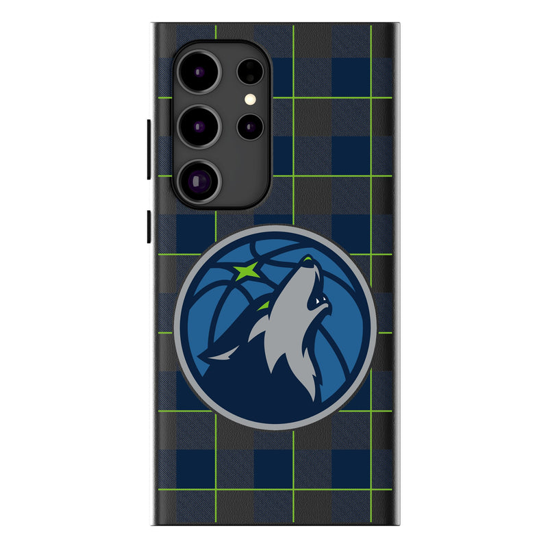 Minnesota Timberwolves Plaid Galaxy MagSafe Compatible Phone Case