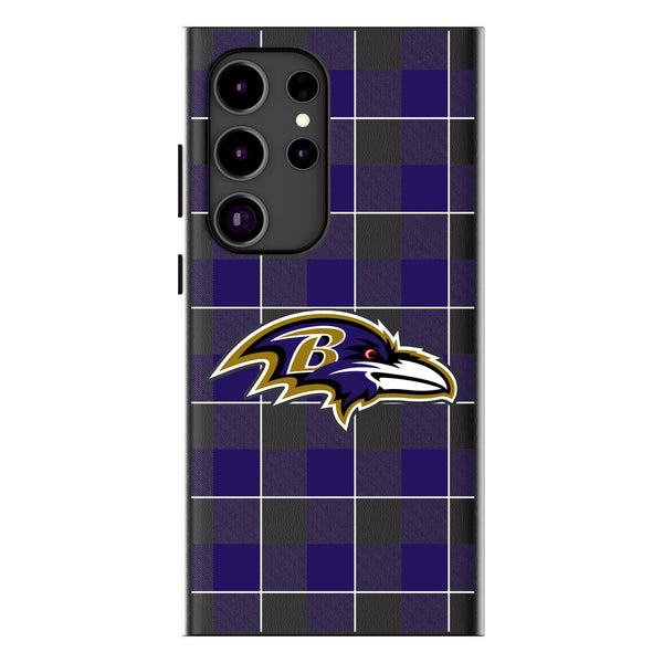 Baltimore Ravens Plaid Galaxy Magnetic Phone Case