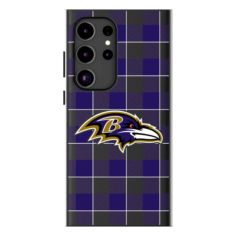 Baltimore Ravens Plaid Galaxy Magnetic Phone Case