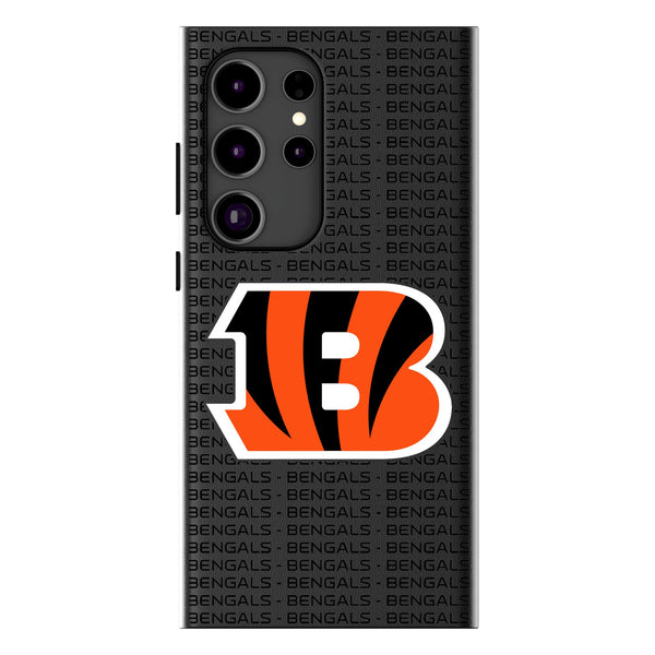 Cincinnati Bengals Text Backdrop Galaxy MagSafe Compatible Phone Case