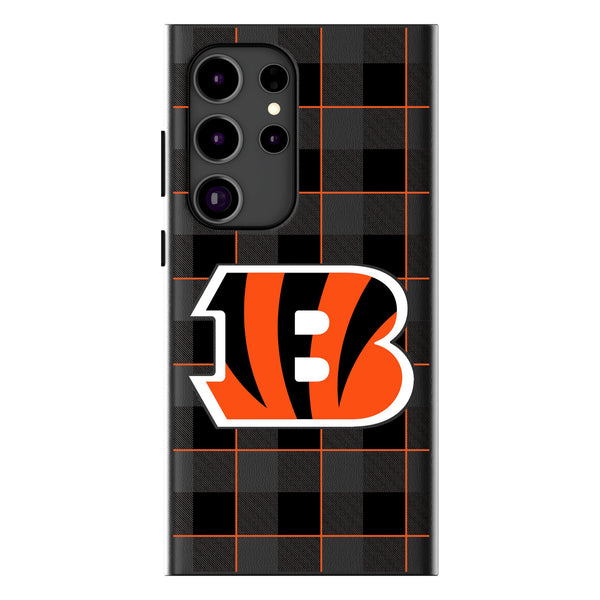 Cincinnati Bengals Plaid Galaxy Magnetic Phone Case