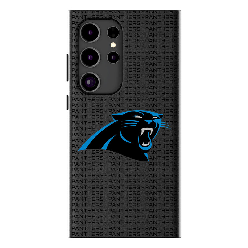 Carolina Panthers Text Backdrop Galaxy MagSafe Compatible Phone Case