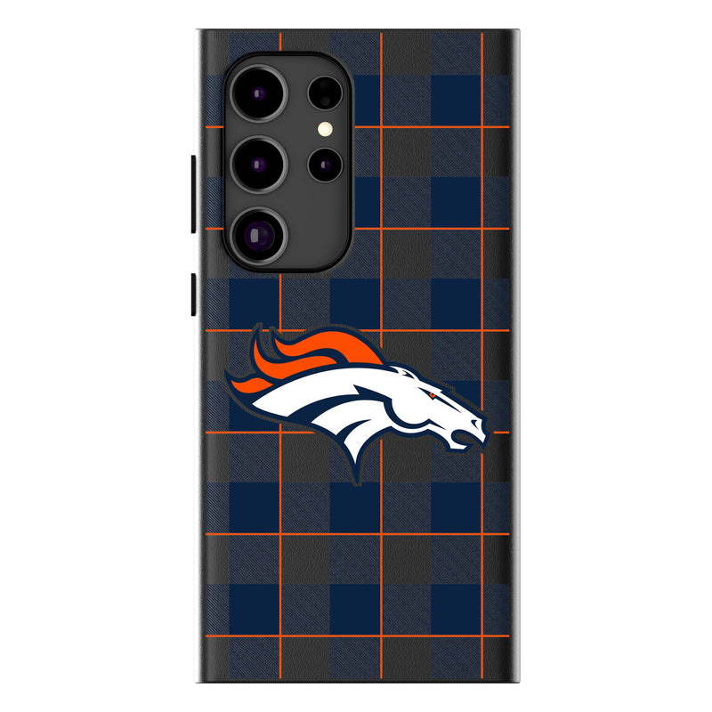 Denver Broncos Plaid Galaxy Magnetic Phone Case