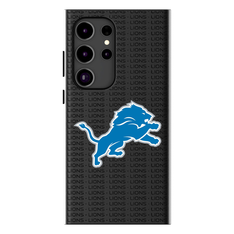 Detroit Lions Text Backdrop Galaxy MagSafe Compatible Phone Case