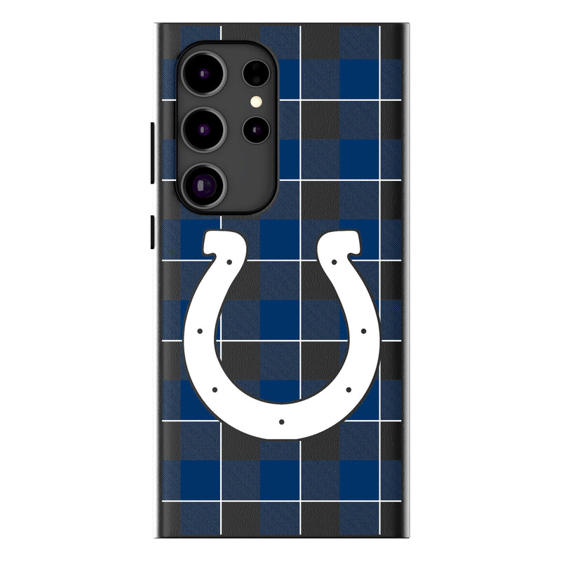 Indianapolis Colts Plaid Galaxy Magnetic Phone Case