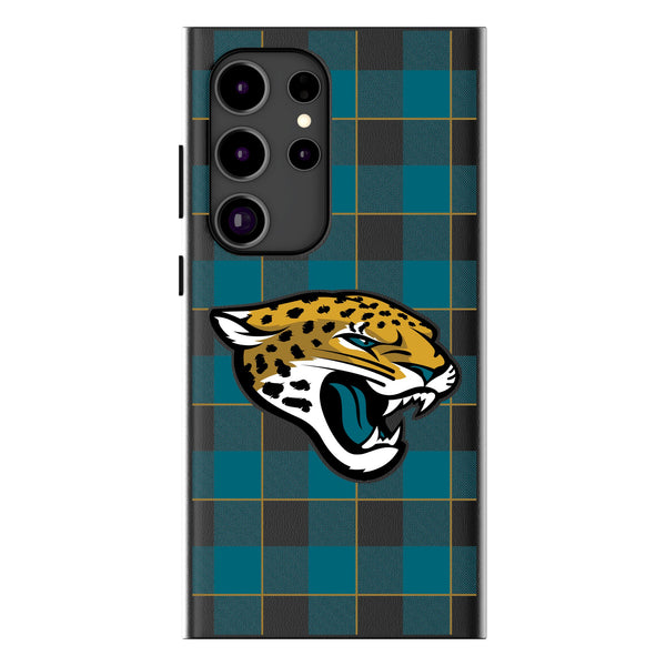 Jacksonville Jaguars Plaid Galaxy Magnetic Phone Case