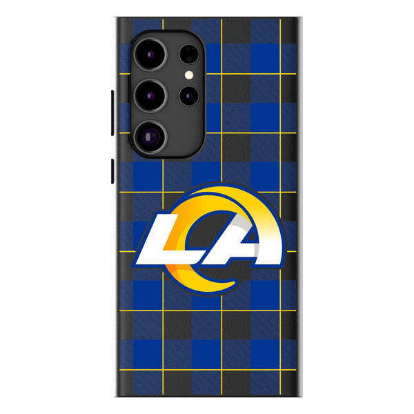 Los Angeles Rams Plaid Galaxy Magnetic Phone Case