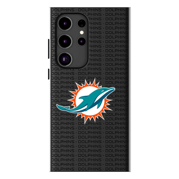 Miami Dolphins Text Backdrop Galaxy MagSafe Compatible Phone Case