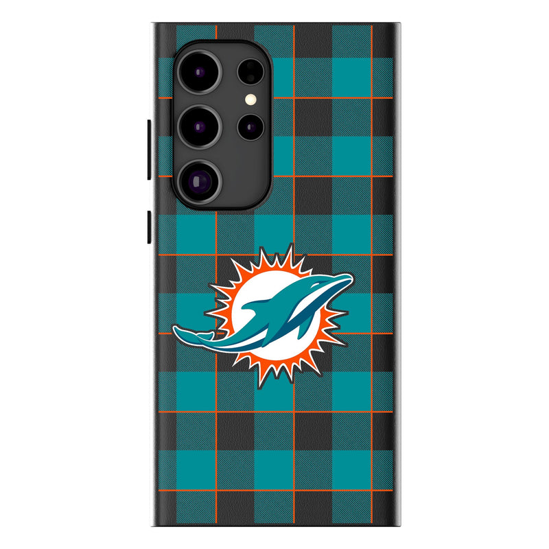 Miami Dolphins Plaid Galaxy Magnetic Phone Case