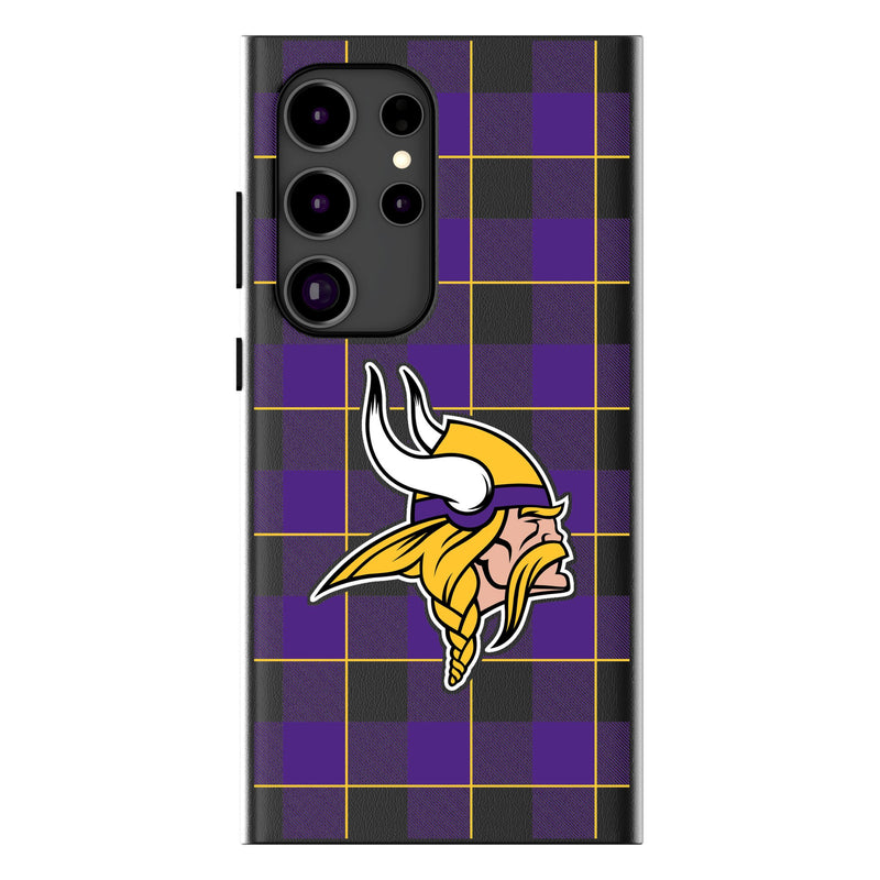 Minnesota Vikings Plaid Galaxy Magnetic Phone Case