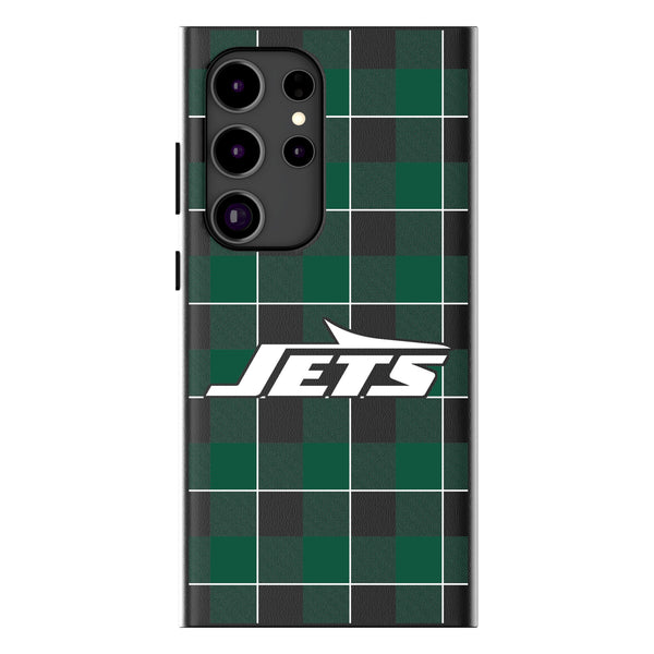 New York Jets Plaid Galaxy MagSafe Compatible Phone Case