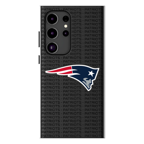 New England Patriots Text Backdrop Galaxy MagSafe Compatible Phone Case