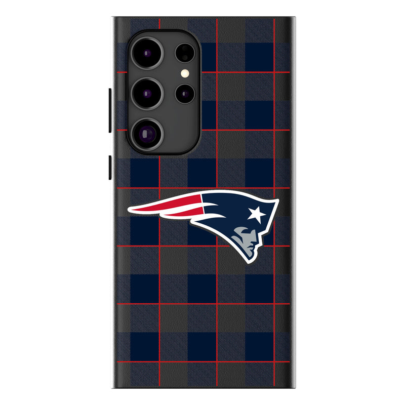 New England Patriots Plaid Galaxy Magnetic Phone Case