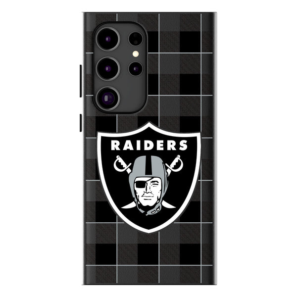 Las Vegas Raiders Plaid Galaxy Magnetic Phone Case