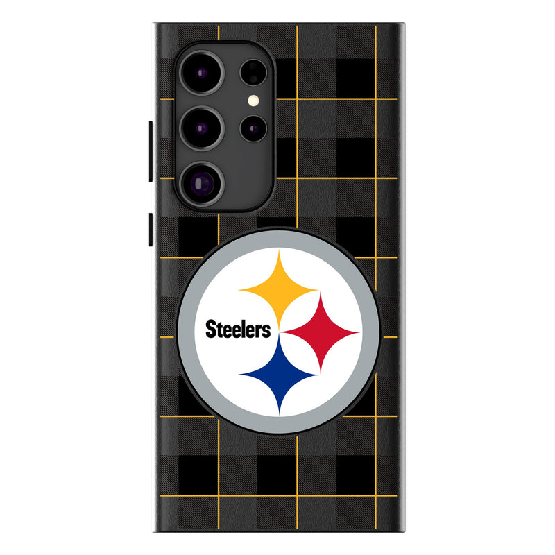 Pittsburgh Steelers Plaid Galaxy Magnetic Phone Case