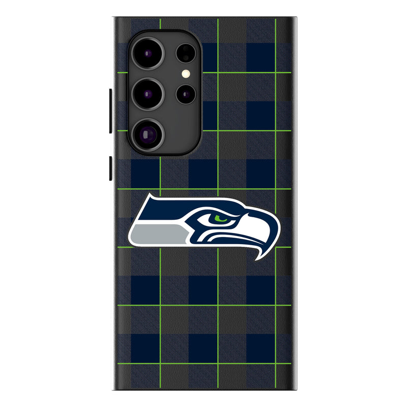 Seattle Seahawks Plaid Galaxy Magnetic Phone Case