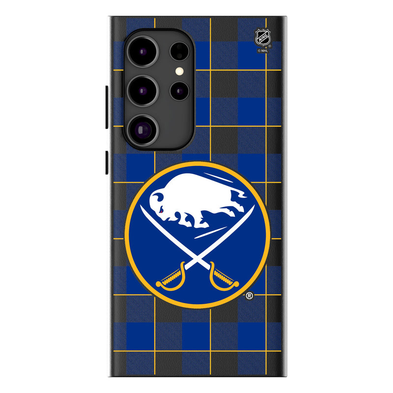 Buffalo Sabres Plaid Galaxy MagSafe Compatible Phone Case