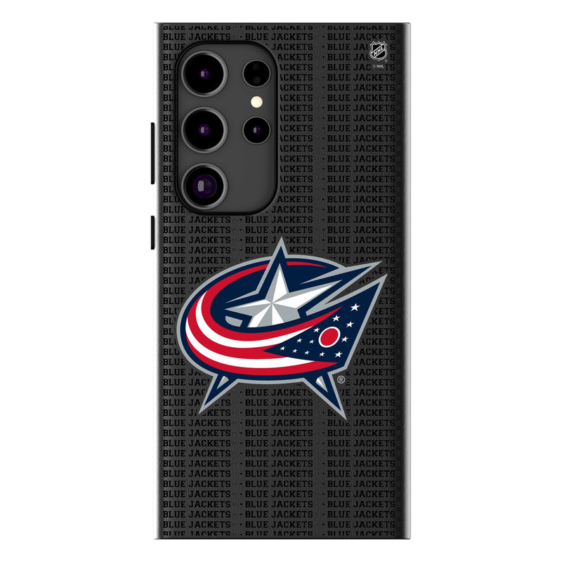 Columbus Blue Jackets Text Backdrop Galaxy MagSafe Compatible Phone Case