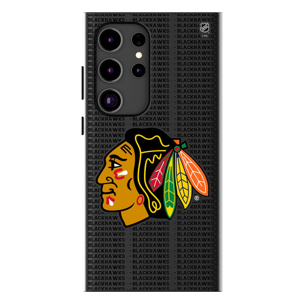 Chicago Blackhawks Text Backdrop Galaxy MagSafe Compatible Phone Case