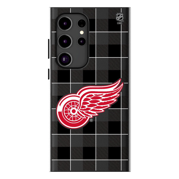 Detroit Red Wings Plaid Galaxy MagSafe Compatible Phone Case