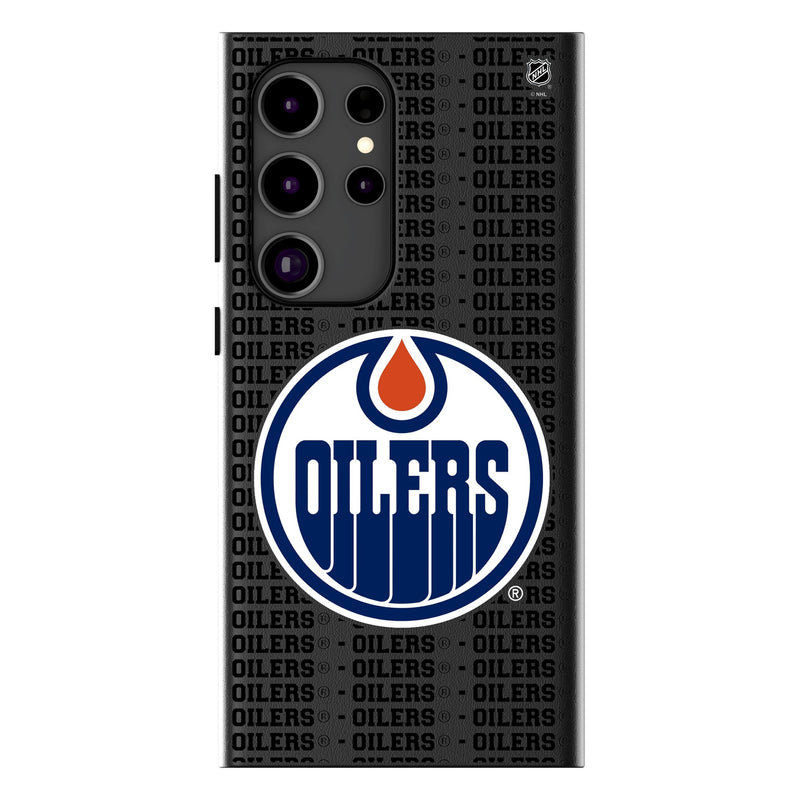 Edmonton Oilers Text Backdrop Galaxy MagSafe Compatible Phone Case