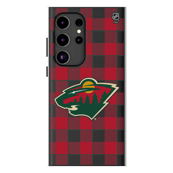 Minnesota Wild Plaid Galaxy MagSafe Compatible Phone Case