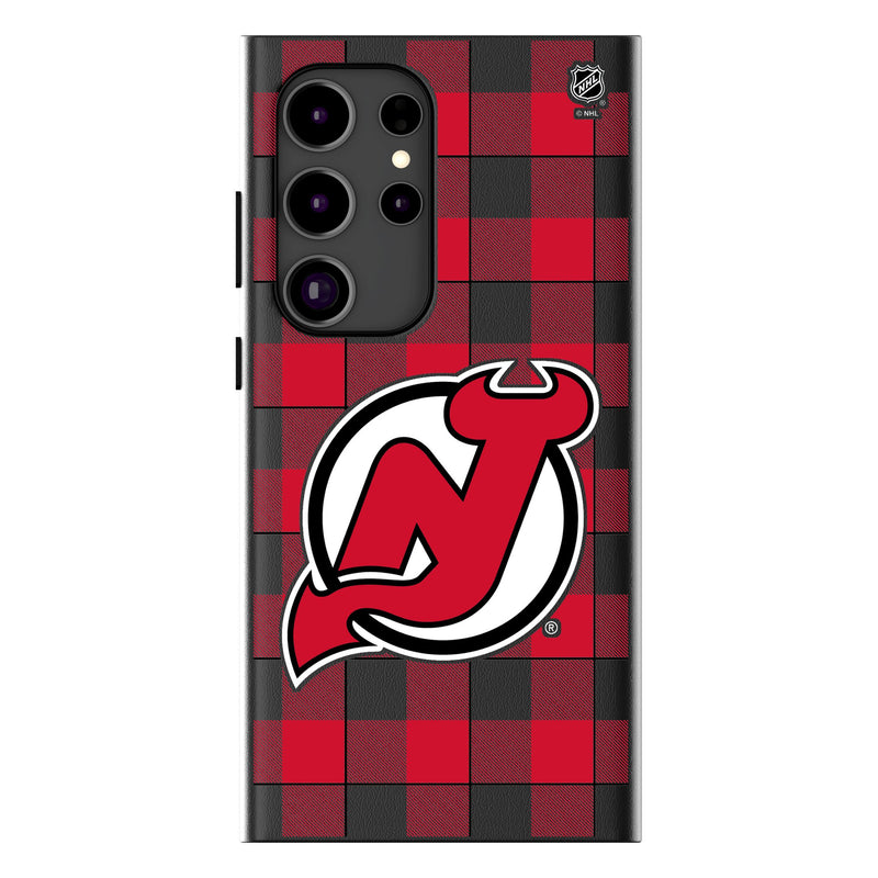 New Jersey Devils Plaid Galaxy MagSafe Compatible Phone Case