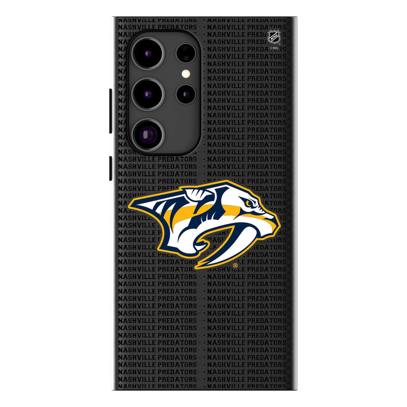 Nashville Predators Text Backdrop Galaxy MagSafe Compatible Phone Case