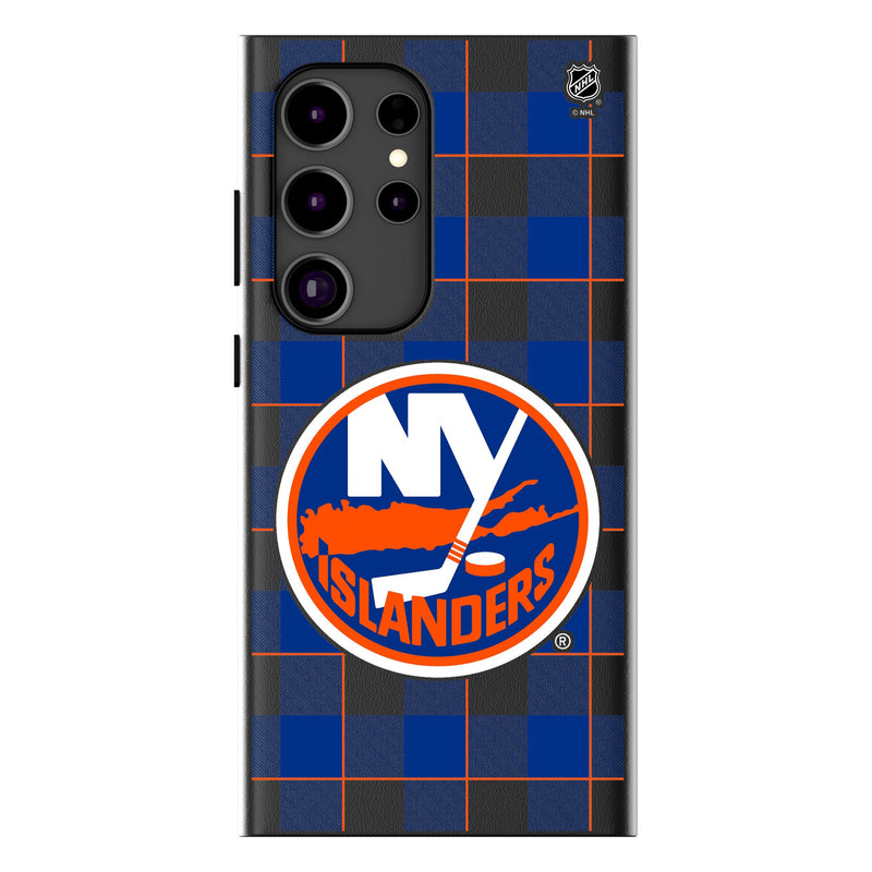 New York Islanders Plaid Galaxy MagSafe Compatible Phone Case